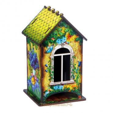 Чайный домик "Домик с корзинкой цветов", 9,8×9,8×17,4 см