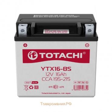 Аккумуляторная батарея Totachi MOTO YTX16-BS, 16 Ач, прямая полярность