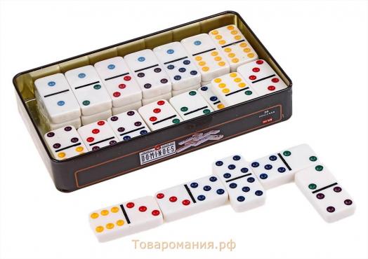 Домино пластиковое "Тамарон", настольная игра, 19 х 12 см, костяшка 5 х 2.5 см, 28 штук