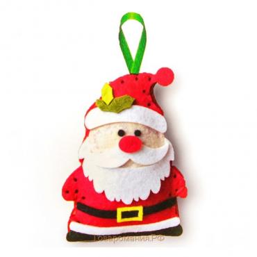 Набор для создания подвесной ёлочной игрушки из фетра «Дед Мороз - красный нос»
