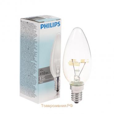 Лампа накаливания Philips Stan B35 CL 1CT/10X10, E14, 40 Вт, 230 В