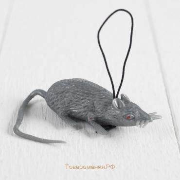 Прикол «Мышь», резиновая, цвет серый