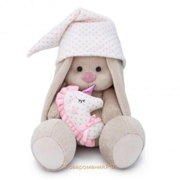 Мягкая игрушка «Зайка Ми с розовой подушкой - единорогом», 18 см