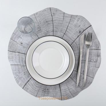 Салфетка сервировочная на стол «Спил», 38×39 см, цвет серый
