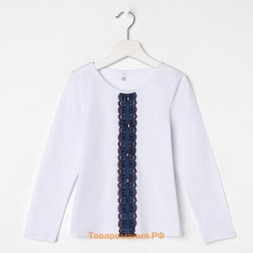 Школьная блузка для девочки, цвет белый, рост 140 см