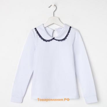 Школьная блузка для девочки, цвет белый, рост 146
