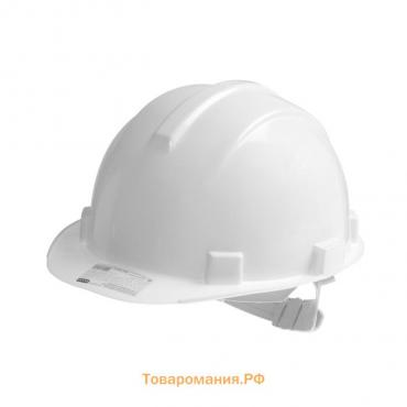 Каска защитная ТУНДРА, для строительно-монтажных работ, с пластиковым оголовьем, белая