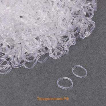 Силиконовые резинки для волос, набор, d = 1,3 см, 50 гр, цвет прозрачный
