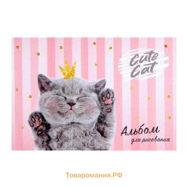 Альбом для рисования, Calligrata, Cat lady, А4, 40 листов, на скрепке, обложка мелованный картон, блок 100 г/м2