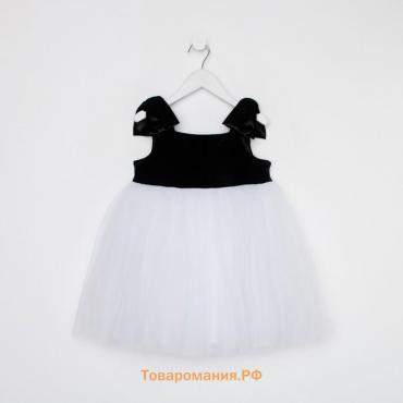 Платье нарядное детское KAFTAN, р. 32 (110-116 см), черный/белый