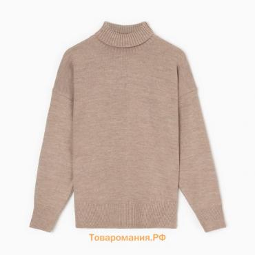 Джемпер вязаный женский MINAKU: Knitwear collection цвет бежевый, р-р 46-48